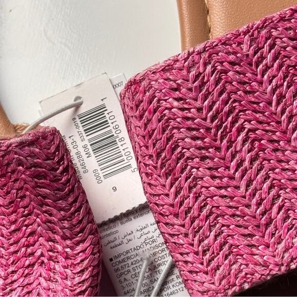 Old Navy Women's Low Heel Slide Sandals Rafia Crafted Polarized Pink Sz 9 NWT - Picture 3 of 7